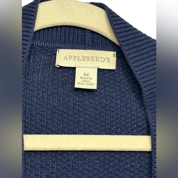 Appleseed’s 100% Cotton Blue Open Front Cardigan – Size M - Picture 2 of 6